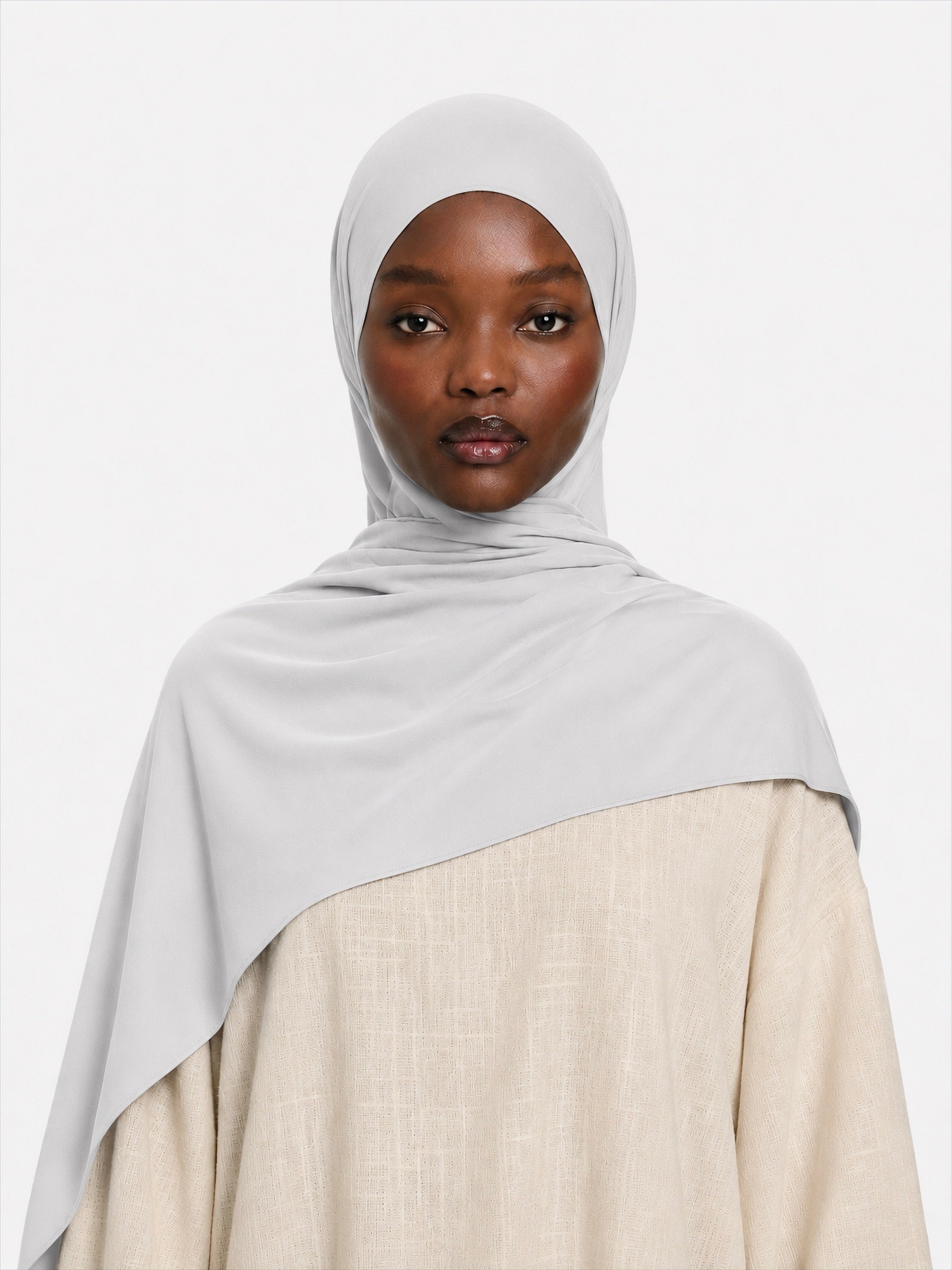 Premium Jersey Hijab Silver Mist