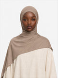 Premium Jersey Hijab Dark Beige