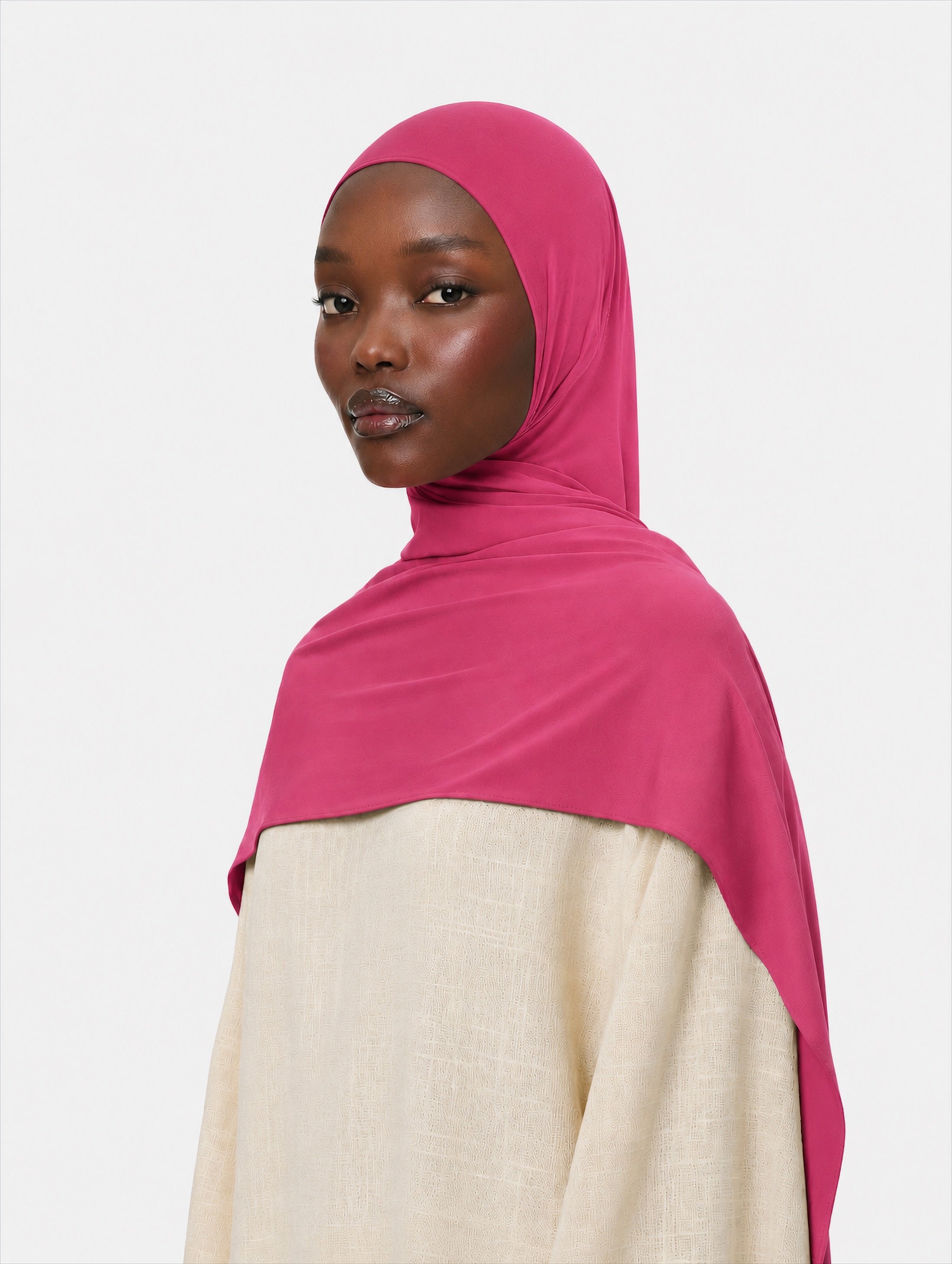 Premium Jersey Hijab Pink Magenta
