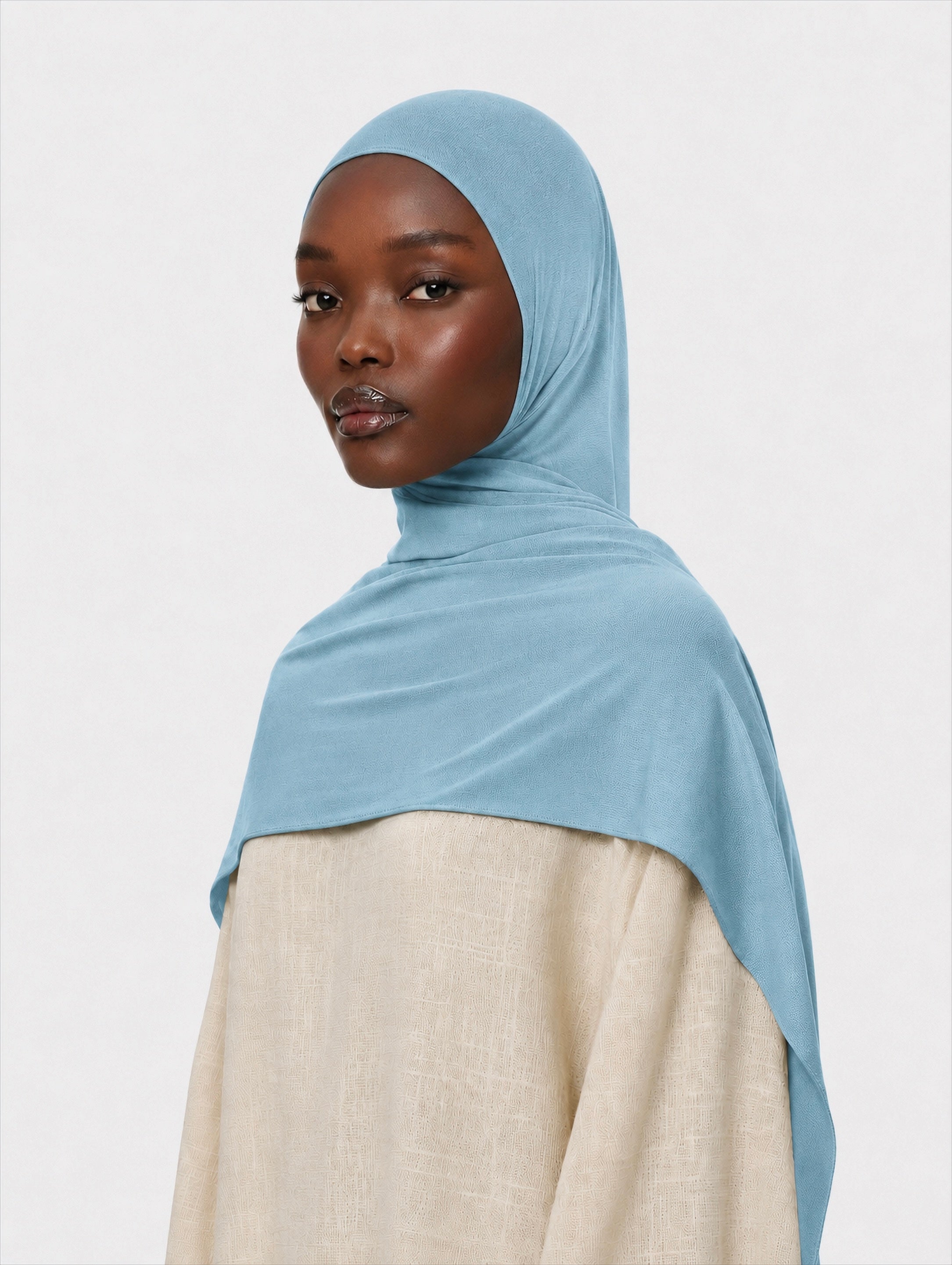 Premium Jersey Hijab Moroccan Blue