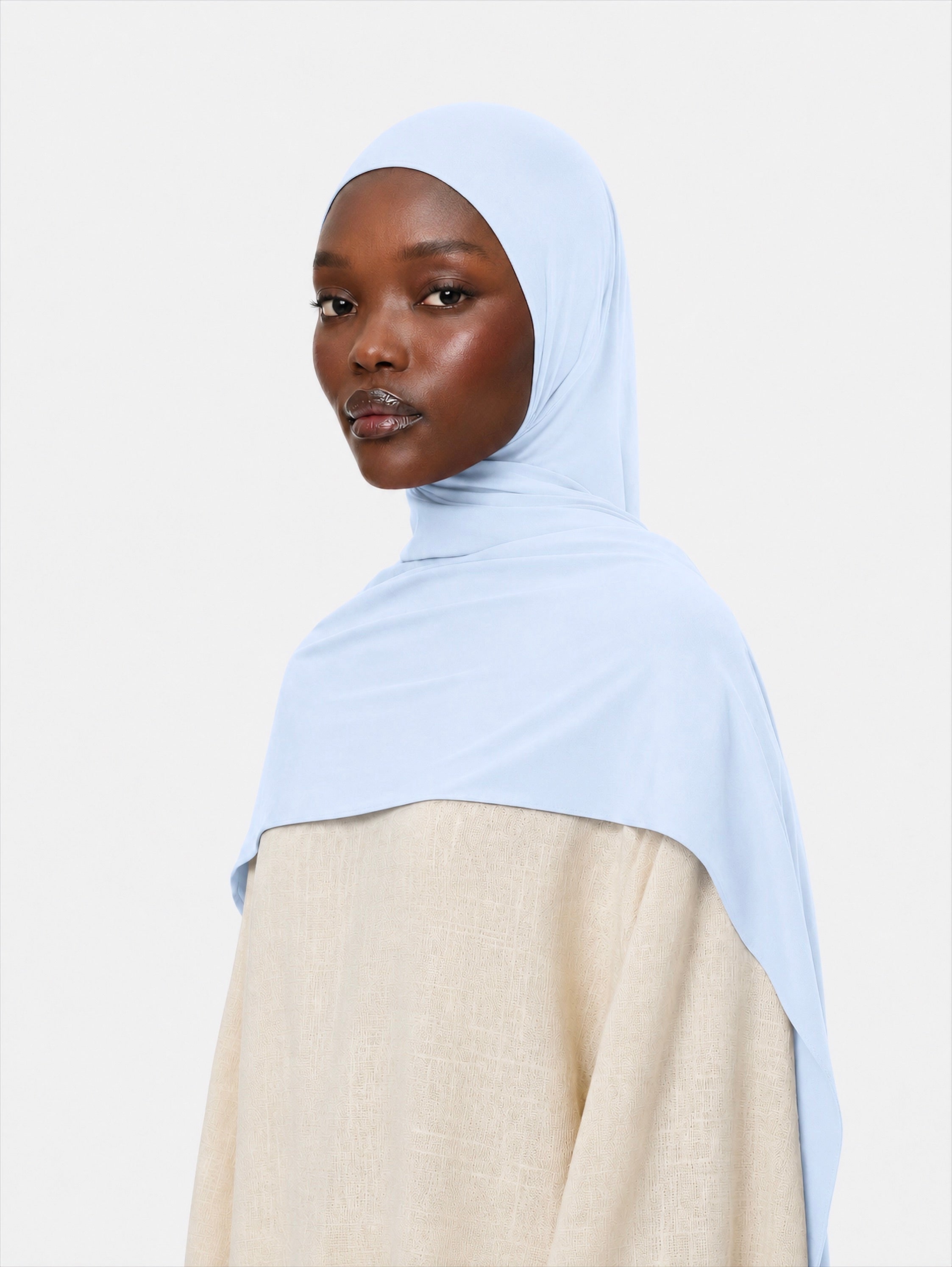 Premium Jersey Hijab Soft Blue