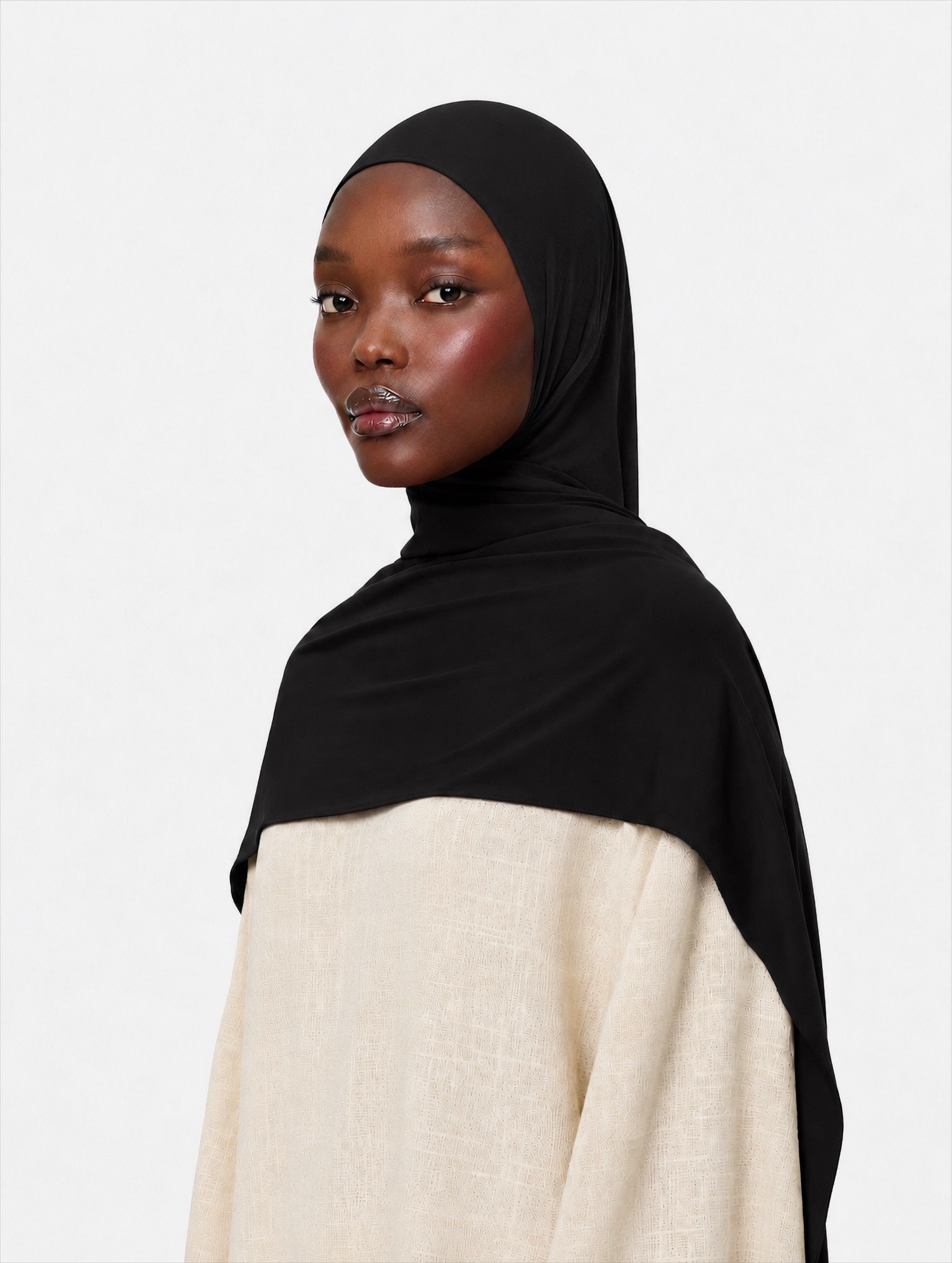 Premium Jersey Hijab Black