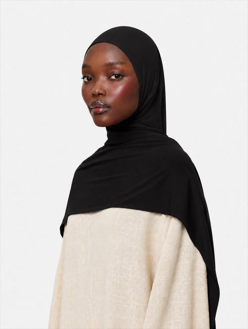 Premium Jersey Hijab Black
