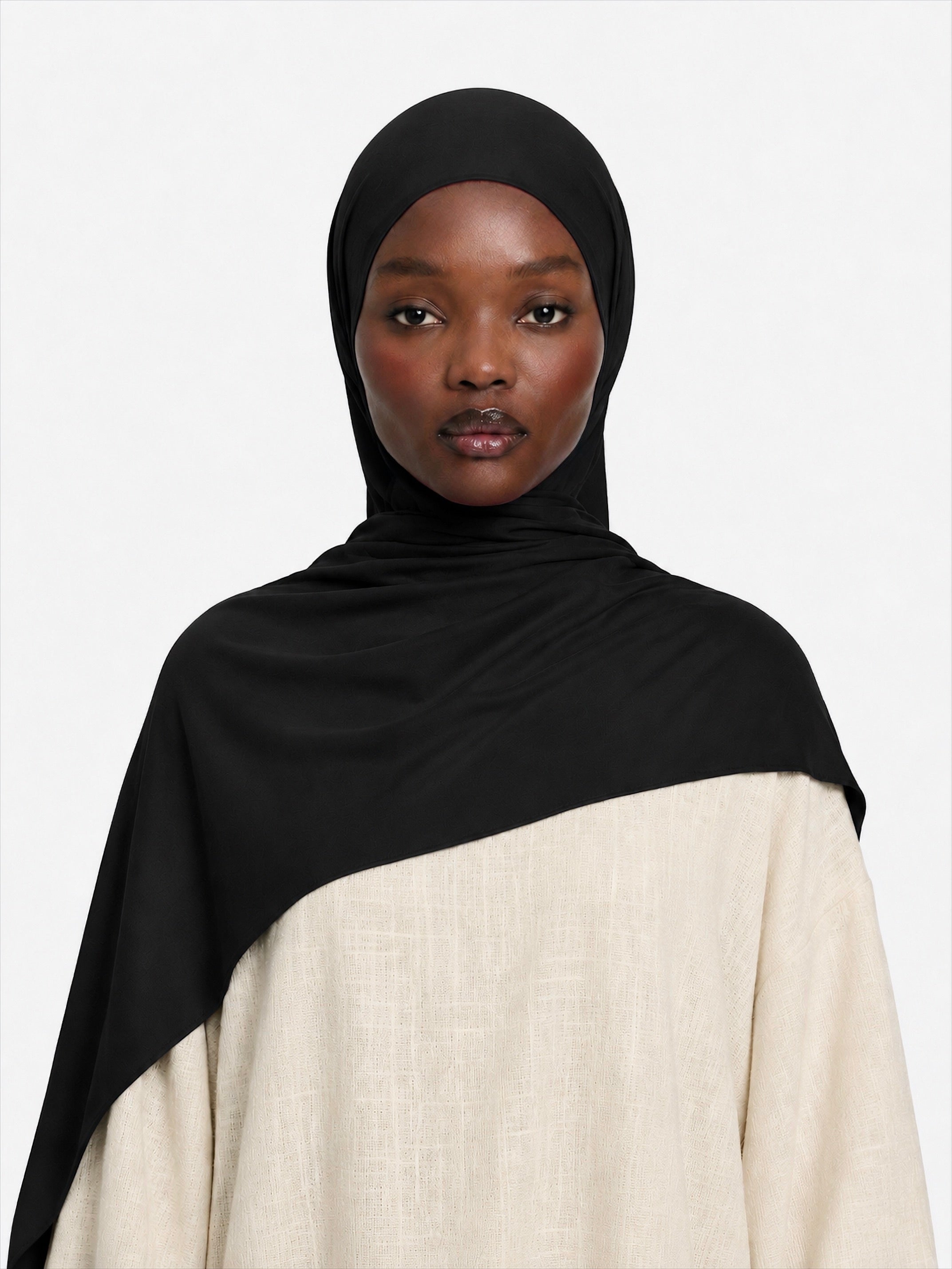 Premium Jersey Hijab Black