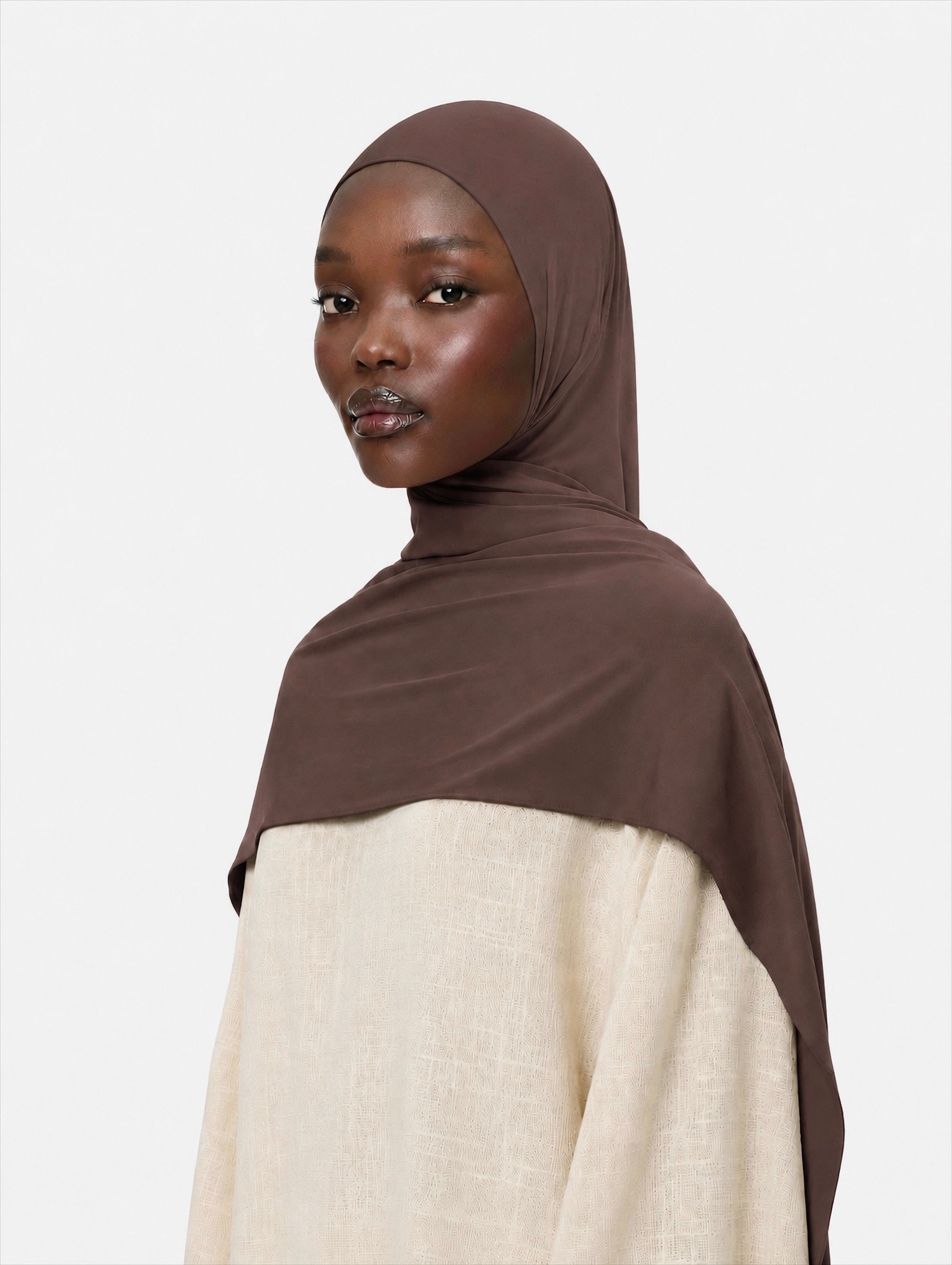 Premium Jersey Hijab Dark Brown