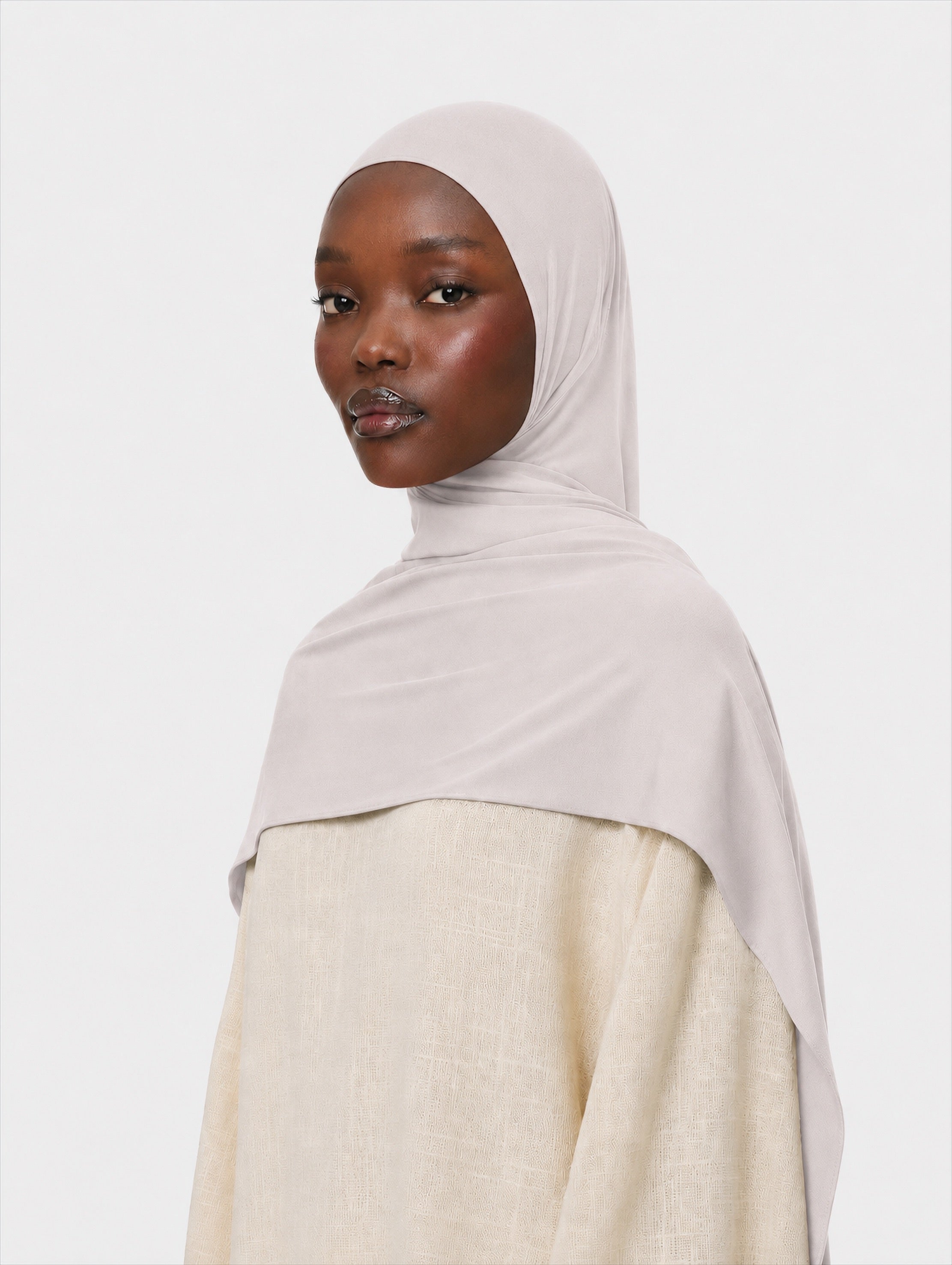 Premium Jersey Hijab Blush Cream