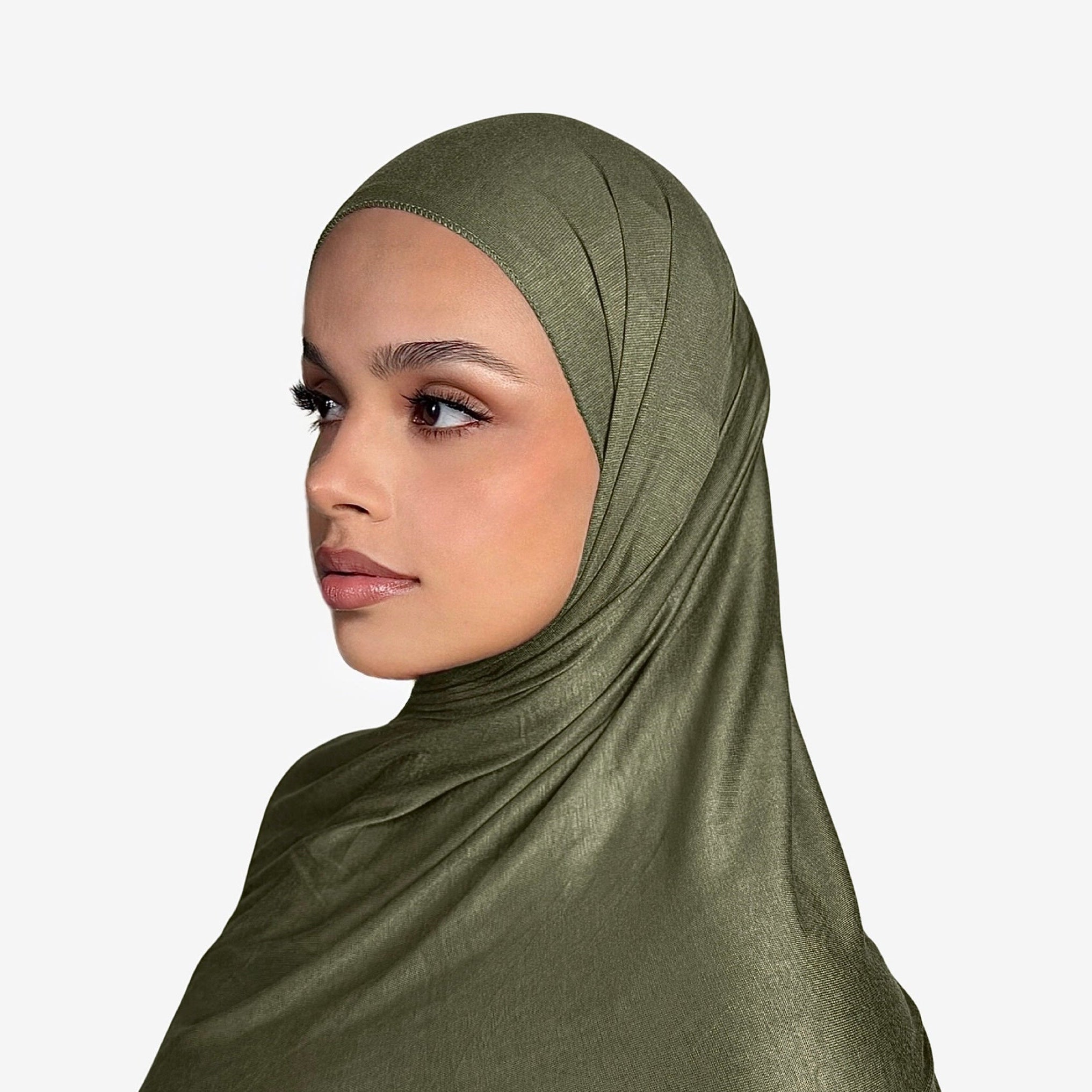 Premium Jersey Hijab Forest green